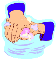 gründliche Händehygiene mit Wasser und Seife 
