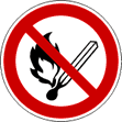 Rauchen, Feuer und offenes Licht verboten